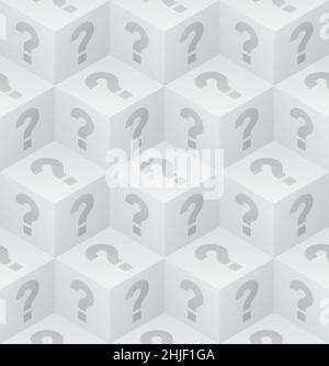 Question Mark Isometric Neutral Seamless Pattern. Vector Tileable Background. Stock Vector
