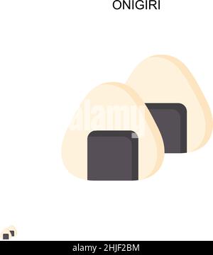 Onigiri Simple vector icon. Illustration symbol design template for web mobile UI element. Stock Vector