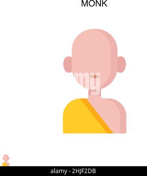 Monk Simple vector icon. Illustration symbol design template for web mobile UI element. Stock Vector
