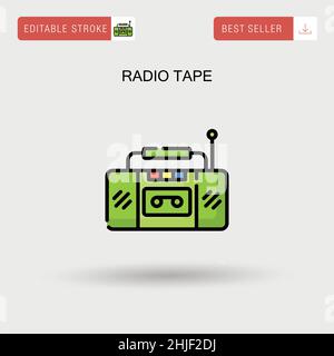 Radio tape Simple vector icon. Stock Vector