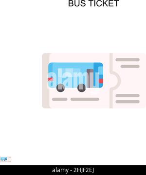Bus ticket Simple vector icon. Illustration symbol design template for web mobile UI element. Stock Vector