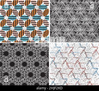 6 different vector patterns in the same package(eps). One pattern is paid and 5 are free (white dividing lines) Stock Vector