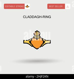 Claddagh-ring Simple vector icon. Stock Vector