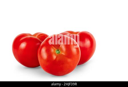 Fresh red color tomato isolated on white background with shadow Stock Photo