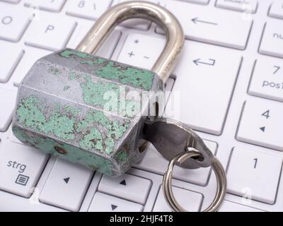 Privacy lock and keyboard icon image Stock Photo