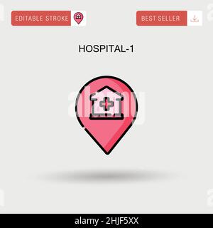 Hospital-1 Simple vector icon. Stock Vector