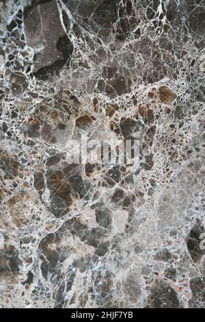 Natural marble stone background. Dark brown and grey granite abstract patterns with marble texture. Trendy warm earthy tones Stock Photo