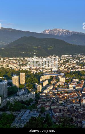 Panoramic view on Grenoble Stock Photo
