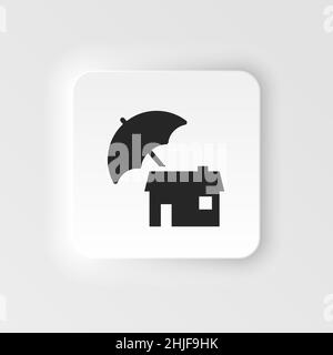 Home, house, insurance, property icon - Vector. Insurance neumorphic style vector icon. on white background Stock Vector