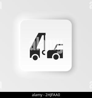 Car, evacuation, insurance, towing icon - Vector. Insurance neumorphic style vector icon. on white background Stock Vector