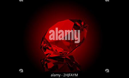 Red Ruby on dark background - 3D Render Illustration Stock Photo - Alamy