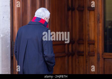 Rome, Italy. 29th Jan, 2022. Pierferdinando Casini arrives at Montecitorio Palace for the sixth day for election of the new President of Republic, on January 29, 2022 (Credit Image: © Matteo Nardone/Pacific Press via ZUMA Press Wire) Stock Photo