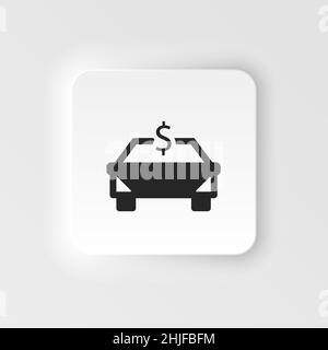 Auto, compensation, direct, money icon - Vector. Insurance neumorphic style vector icon. on white background Stock Vector