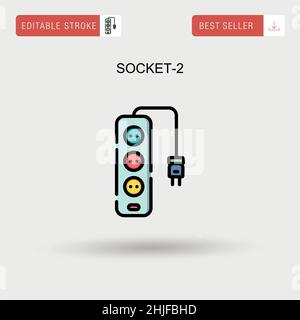 Socket-2 Simple vector icon. Stock Vector