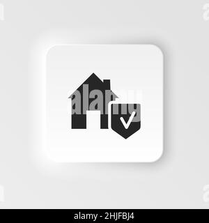 Home, house, insurance, protection icon - Vector. Insurance neumorphic style vector icon. on white background Stock Vector