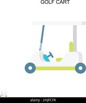 Golf cart Simple vector icon. Illustration symbol design template for web mobile UI element. Stock Vector