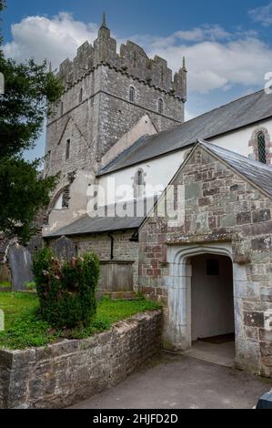 Priory Church of St Michael, parish church of Ewenny, Ewenny, Bridgend, Vale of Glamorgan, South Wales, Wales, UK Stock Photo
