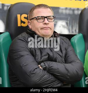 firo Fuvuball, football, 05.10.2014 1st Bundesliga, 1st BL season 2014/2015 BMG Borussia Mv?nchengladbach Borussia Monchengladbach Gladbach - FSV FSV FSV Mainz 05 BMG manager sports director Max Eberl gesture gesture, disappointment enttv§uscht disappointment disappointed dissatisfied Stock Photo