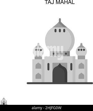 Taj mahal Simple vector icon. Illustration symbol design template for web mobile UI element. Stock Vector