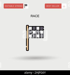 Race Simple vector icon. Stock Vector