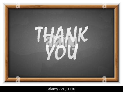 Thank you written on a blackboard. Vector illustration. Stock Vector