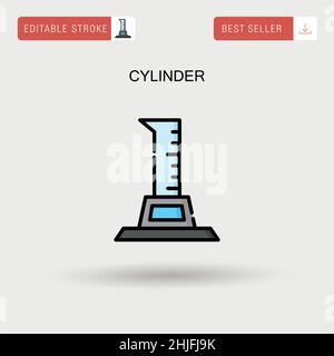 Cylinder Simple vector icon. Stock Vector