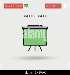 Green screen Simple vector icon. Stock Vector