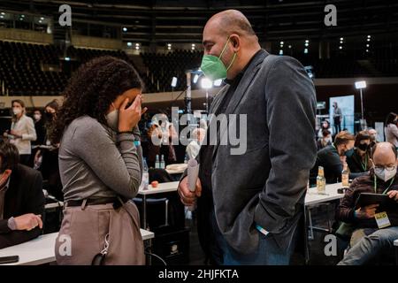 Omid Nouripour, Member of the German Parliament,  is attending the federal party conference of The Greens, Buendins 90/Die Gruenen in Berlin. (Photo by Ralph Pache/PRESSCOV/Sipa USA) Stock Photo