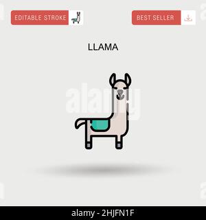 Llama Simple vector icon. Stock Vector