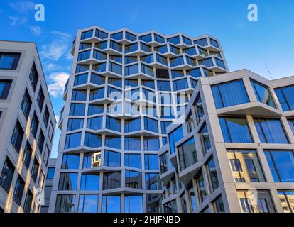 Modern architecture, residential construction, Munich, Bavaria, Germany, Europe Stock Photo