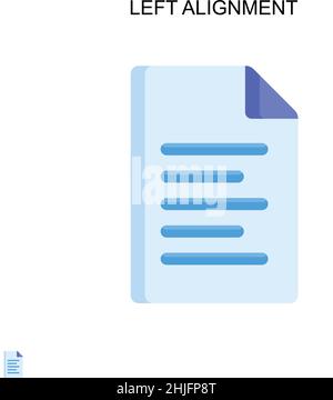 Left alignment Simple vector icon. Illustration symbol design template for web mobile UI element. Stock Vector
