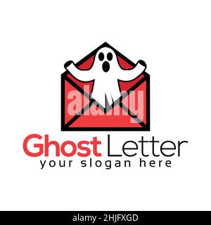 Ghost Letter logo vector template. Flat vector illustration on white background. Stock Vector