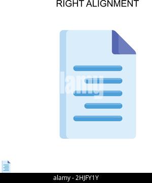 Right alignment Simple vector icon. Illustration symbol design template for web mobile UI element. Stock Vector