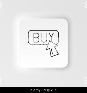 E-commerce neumorphic style vector icon button, arrow outline vector icon icon set Stock Vector