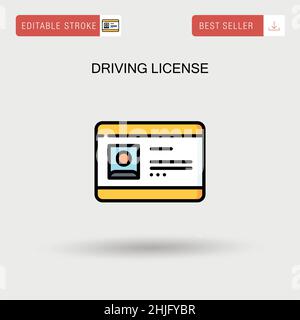 Driving license Simple vector icon. Stock Vector