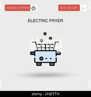 Electric fryer Simple vector icon. Stock Vector