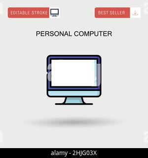 Personal computer Simple vector icon. Stock Vector