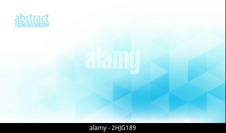 Abstract soft pattern with light blue triangles on white background. Minimal vector graphic pattern Stock Vector