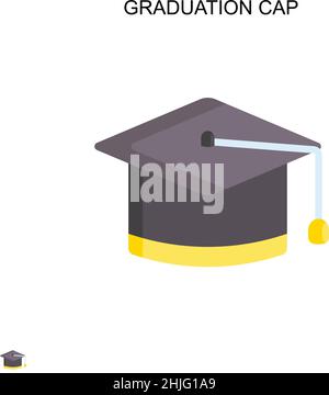 Graduation cap Simple vector icon. Illustration symbol design template for web mobile UI element. Stock Vector