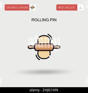 Rolling pin Simple vector icon. Stock Vector