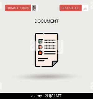 Document Simple vector icon. Stock Vector