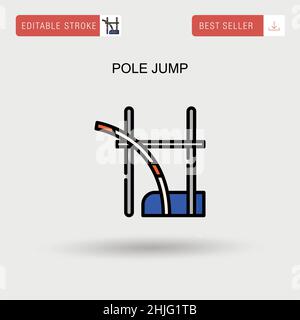Pole jump Simple vector icon. Stock Vector