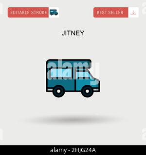 Jitney Simple vector icon. Stock Vector
