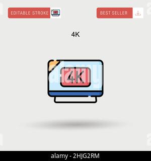 4k Simple vector icon. Stock Vector