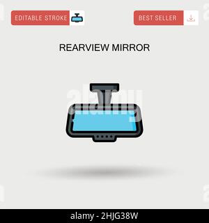 Rearview mirror Simple vector icon. Stock Vector