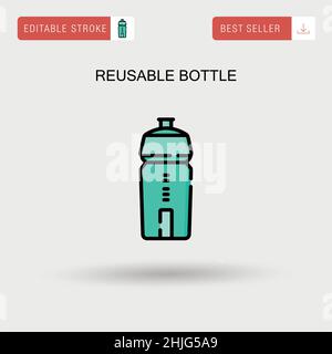 Reusable bottle Simple vector icon. Stock Vector