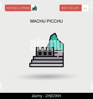 Machu picchu Simple vector icon. Stock Vector