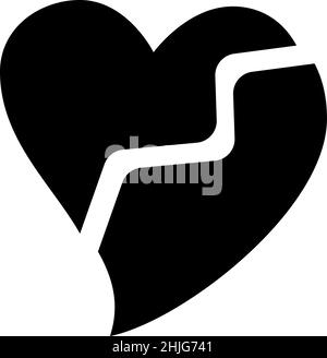 broken heart divorce glyph icon vector illustration Stock Vector Image ...