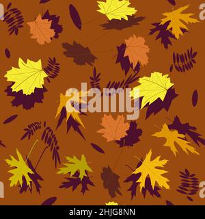 pattern red yellow and orange autumn maple leaves Stock Vector