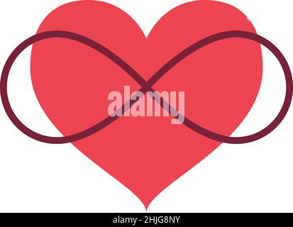 Infinity Heart Filled Icon Vector Stock Vector